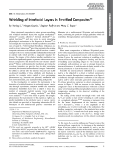 Wrinkling of Interfacial Layers in Stratified Composites** Yaning Li, Narges Kaynia,