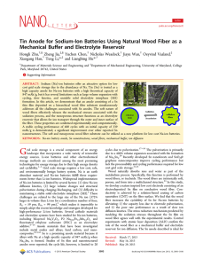 Tin Anode for Sodium-Ion Batteries Using Natural Wood Fiber as... ﬀer and Electrolyte Reservoir Mechanical Bu