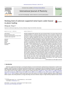 International Journal of Plasticity in-plane loading