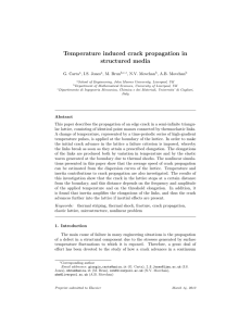 Temperature induced crack propagation in structured media G. Carta , I.S. Jones