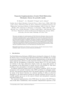 Numerical implementation of static Field Dislocation Mechanics theory for periodic media
