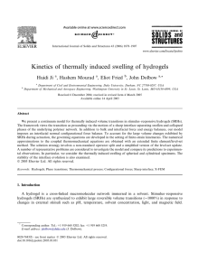Kinetics of thermally induced swelling of hydrogels Huidi Ji , Hashem Mourad