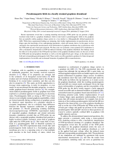 Pseudomagnetic fields in a locally strained graphene drumhead Zhu, Huang, ,