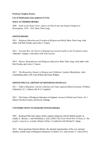 Professor Stephen Parker List of Publications (last updated 31/3/16) SOLE-AUTHORED BOOKS