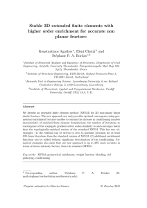 Stable 3D extended finite elements with planar fracture Konstantinos Agathos