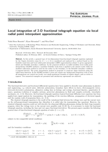 Local integration of 2-D fractional telegraph equation via local