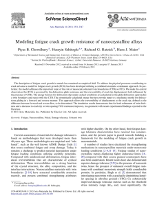 Modeling fatigue crack growth resistance of nanocrystalline alloys Piyas B. Chowdhury ,