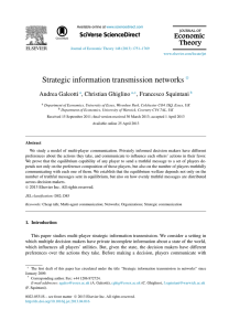 Strategic information transmission networks Andrea Galeotti , ✩