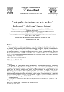 Private polling in elections and voter welfare Dan Bernhardt , John Duggan