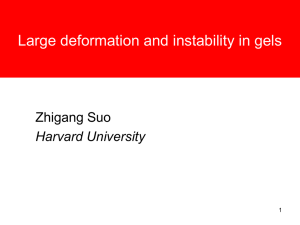 Large deformation and instability in gels Zhigang Suo Harvard University 1