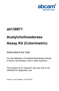 ab138871 Acetylcholinesterase Assay Kit (Colorimetric) Instructions for Use