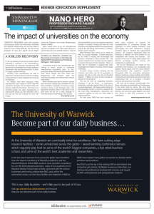 The impact of universities on the economy inBusiness HIGHER EDUCATION SUPPLEMENT