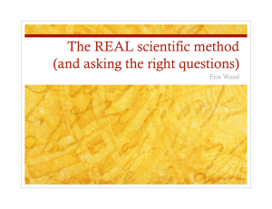 The REAL scientific method (and asking the right questions) Erin Wood