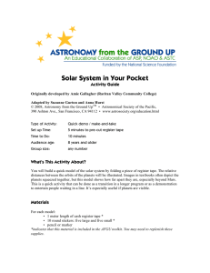 Solar System in Your Pocket Activity Guide
