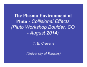 The Plasma Environment of Pluto (Pluto Workshop Boulder, CO - August 2014)