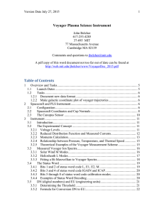 Voyager Plasma Science Instrument