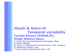 Hisaki &amp; Astro-H:  Temporal variability Tomoki Kimura (RIKEN,JP),