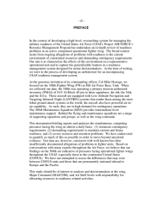 PREFACE In the context of developing a high-level, overarching system for... military readiness of the United States Air Force (USAF), Project... - iii -