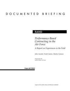 R Performance-Based Contracting in the Air Force