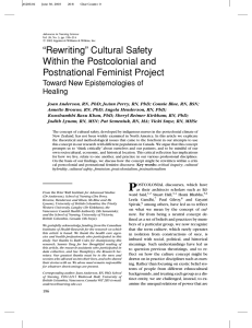 “Rewriting” Cultural Safety Within the Postcolonial and Postnational Feminist Project