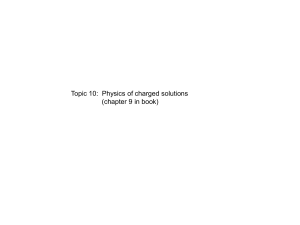 Topic 10:  Physics of charged solutions (chapter 9 in book)