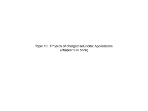 Topic 10:  Physics of charged solutions: Applications