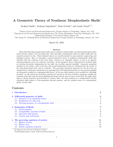 A Geometric Theory of Nonlinear Morphoelastic Shells ∗ Souhayl Sadik , Arzhang Angoshtari