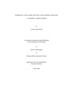 HYDROLOGY AND LANDSCAPE STRUCTURE CONTROL SUBALPINE CATCHMENT CARBON EXPORT by