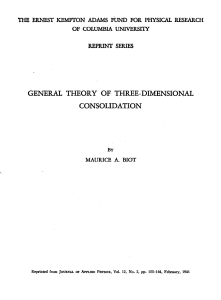 GENERAL THEORY  OF THREE-DIMENSIONAL CONSOLIDATION