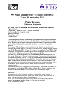 UK Japan Disaster Risk Reduction Workshop Friday 22 November 2013 Poster Session