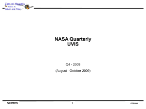 NASA Quarterly UVIS Q4 - 2009 (August - October 2009)