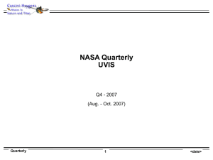 NASA Quarterly UVIS Q4 - 2007 (Aug. - Oct. 2007)