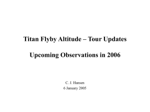 Titan Flyby Altitude – Tour Updates Upcoming Observations in 2006