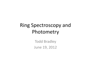 Ring Spectroscopy and Photometry Todd Bradley June 19, 2012