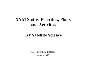 XXM Status, Priorities, Plans, and Activities Icy Satellite Science