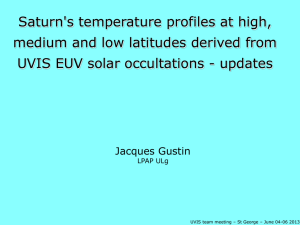Saturn's temperature profiles at high, medium and low latitudes derived from