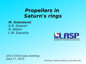 Propellers in Saturn's rings M. Sremčević G.R. Stewart