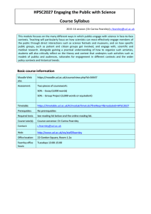 HPSC2027	Engaging	the	Public	with	Science Course	Syllabus