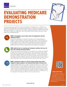 EVALUATING MEDICARE DEMONSTRATION PROJECTS HEALTH