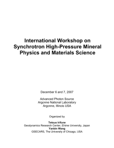 International Workshop on Synchrotron High-Pressure Mineral Physics and Materials Science