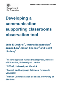 Developing a communication supporting classrooms observation tool