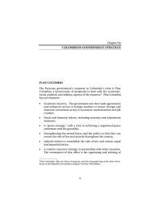 COLOMBIAN GOVERNMENT STRATEGY PLAN COLOMBIA