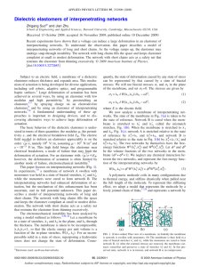 Dielectric elastomers of interpenetrating networks