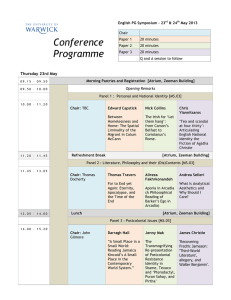 Conference Programme Thursday 23rd May