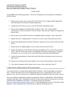 Asia and the Victorians  (EN277) Second Assessed Essay Questions