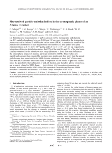 Size-resolved particle emission indices in the stratospheric plume of an