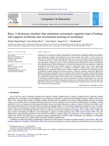 RoLo: A dictionary interface that minimizes extraneous cognitive load of... and supports incidental and incremental learning of vocabulary