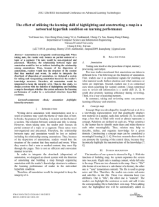 The effect of utilizing the learning skill of highlighting and... networked hyperlink condition on learning performance