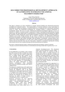 SELF-DIRECTED PROFESSIONAL DEVELOPMENT APPROACH: AN ALTERNATIVE TO ENHANCE VOCATIONAL TEACHER’S CHARACTER