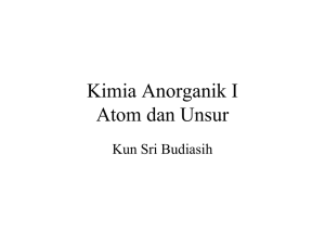 Kimia Anorganik I Atom dan Unsur Kun Sri Budiasih